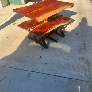 Custom Epoxy Dining Table with Benches